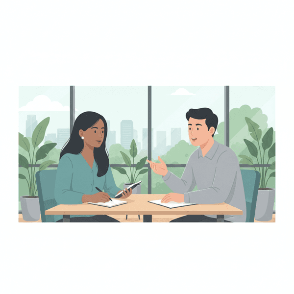 Clinical supervision session - two professionals in conversation